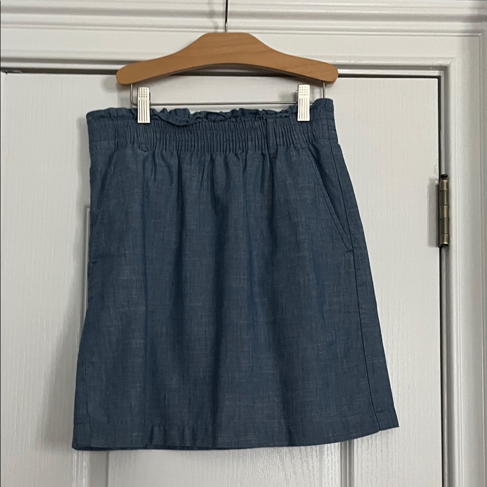 J. Crew Factory Blue Chambray Mini Skirt